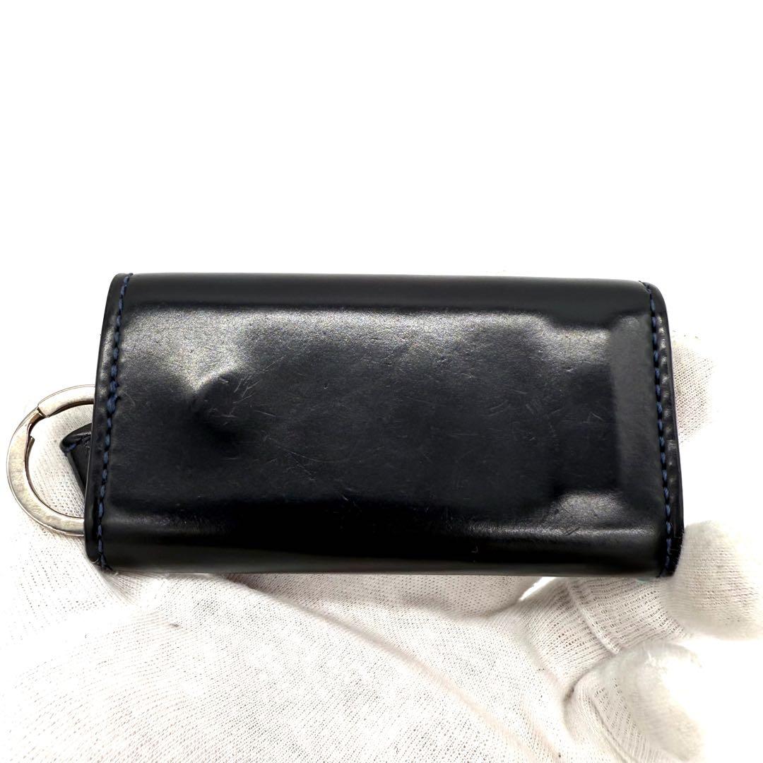 ★美品★ワイルドスワンズ キーケース クリッパー2 シェルコードバン ネイビー