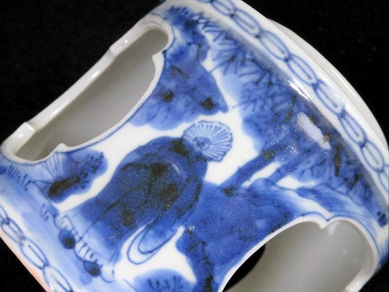 古伊万里　染付　七賢人の図　大振盃台　D351AS-fbhc