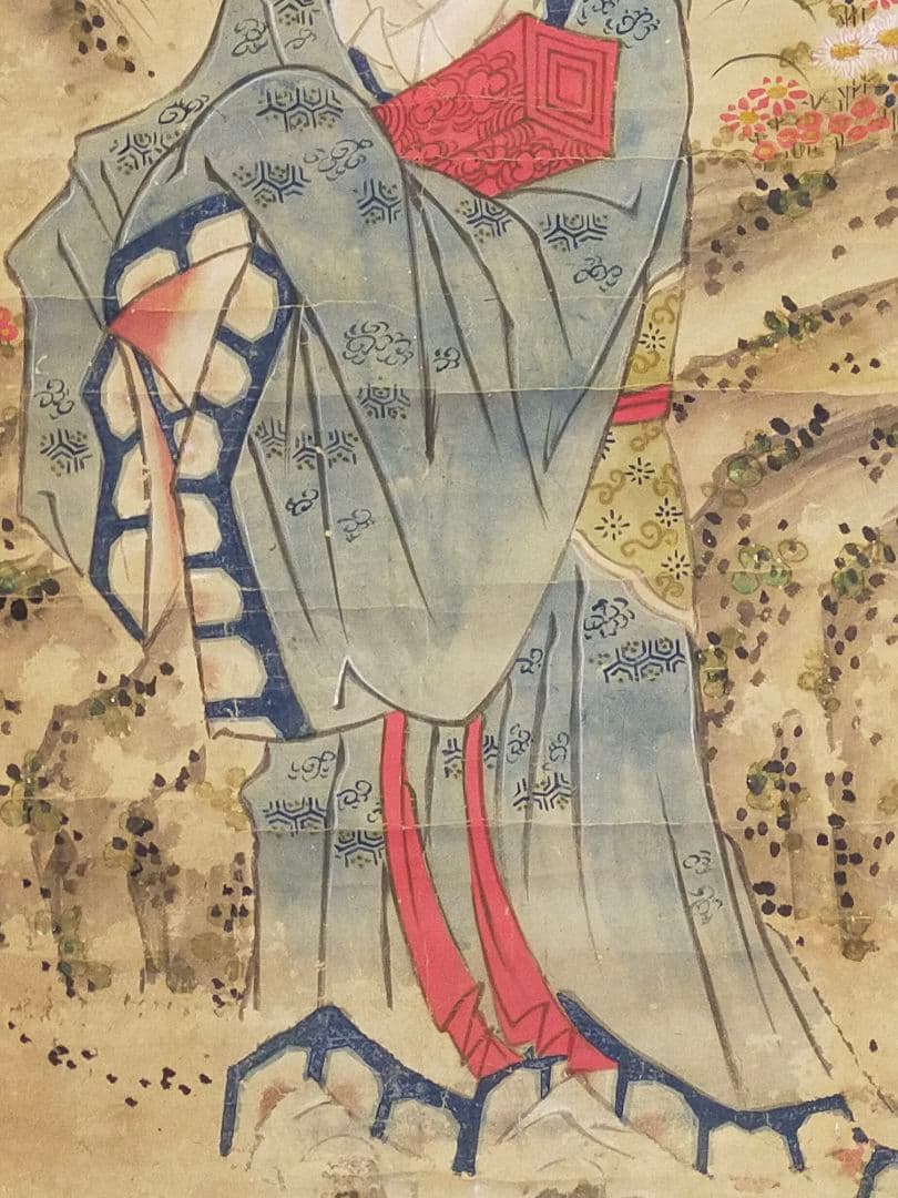 ♥掛軸　中国　人物　【露孝】　桐箱付き　掛け軸　骨董品