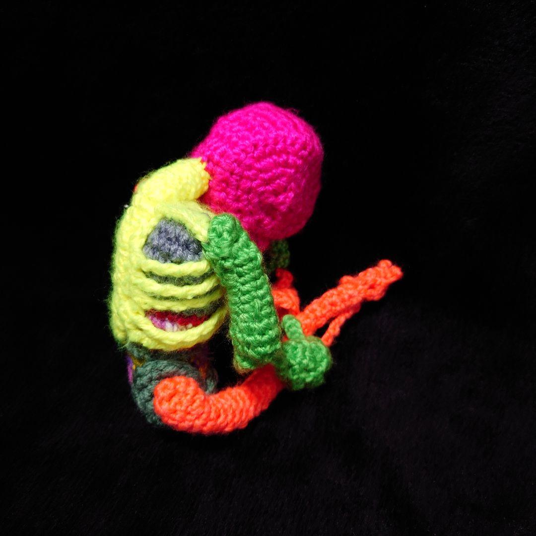 ●110.ピンクヘッド　骸骨さんのあみぐるみ