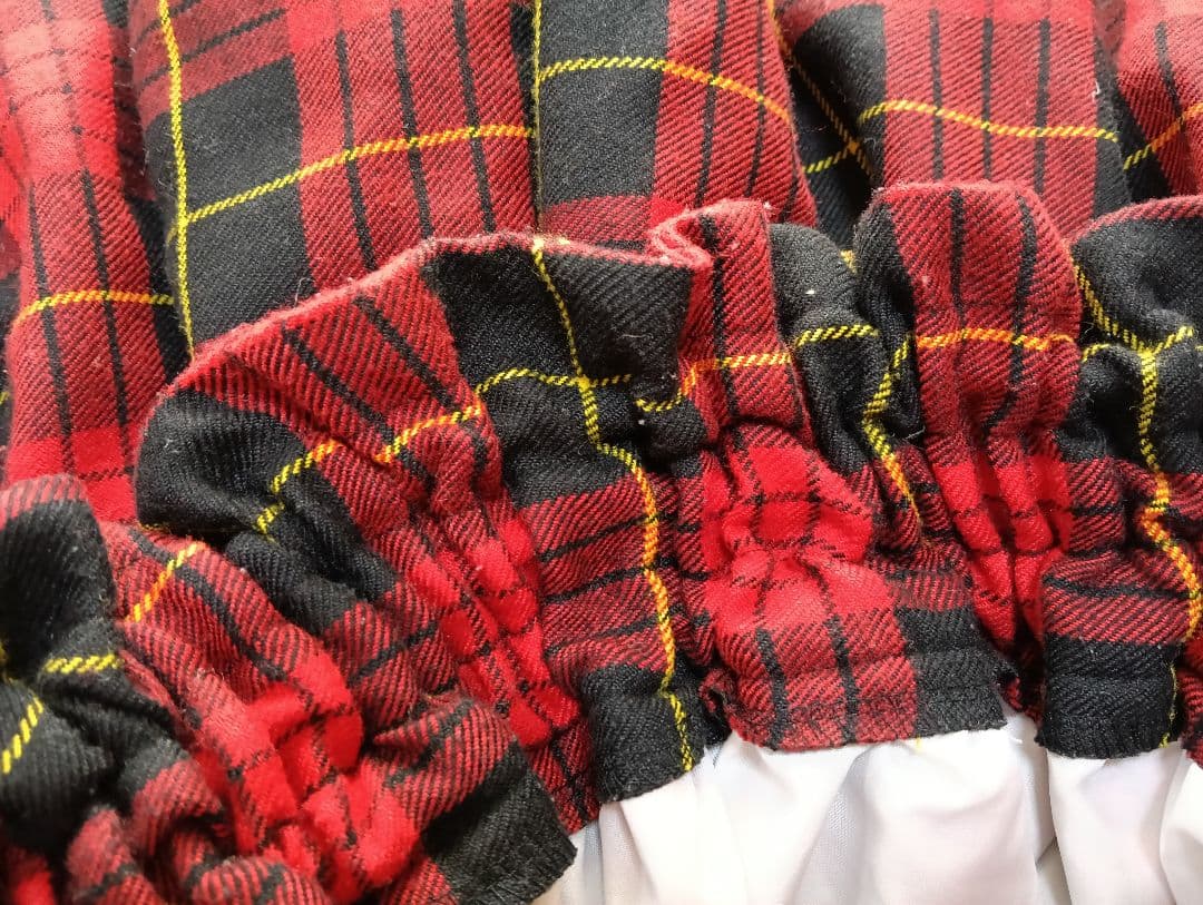 初期メタモルフォーゼ 赤黒チェック フレアスカート