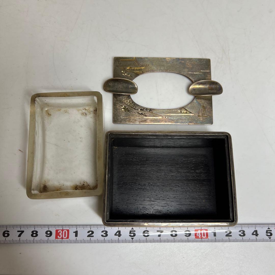 一鶴斎造　銀製　煙草セット　共箱　468g トニカ　東さ8-0126☆2F