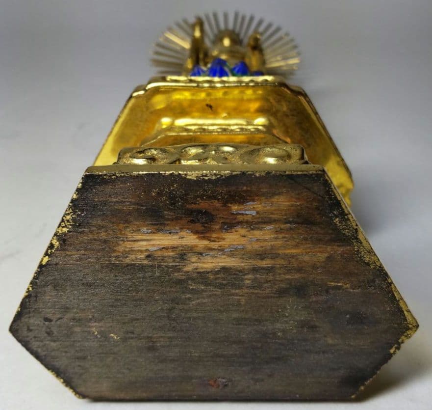 阿弥陀如来 木彫り 純金箔押