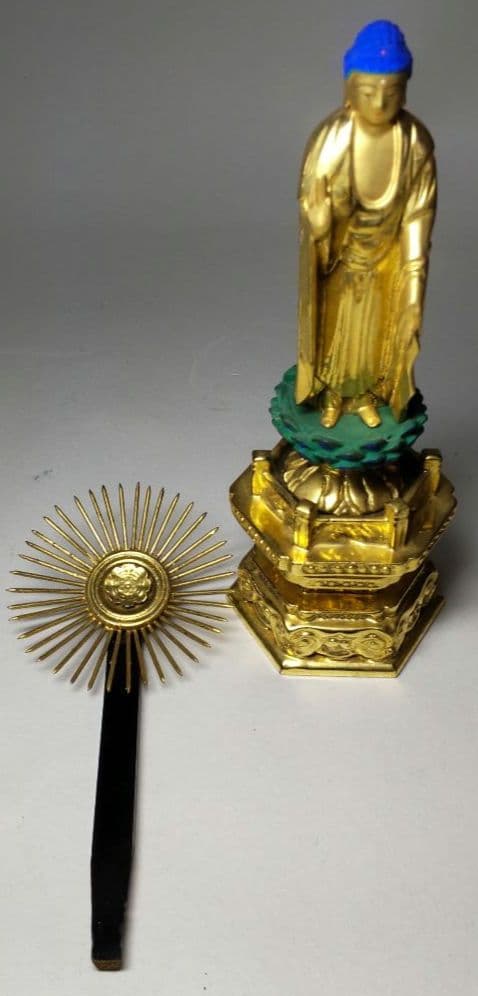 阿弥陀如来 木彫り 純金箔押