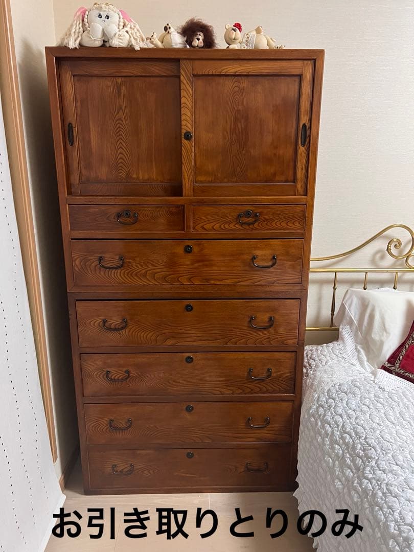 669木製伝統的和風箪笥 6引き出し