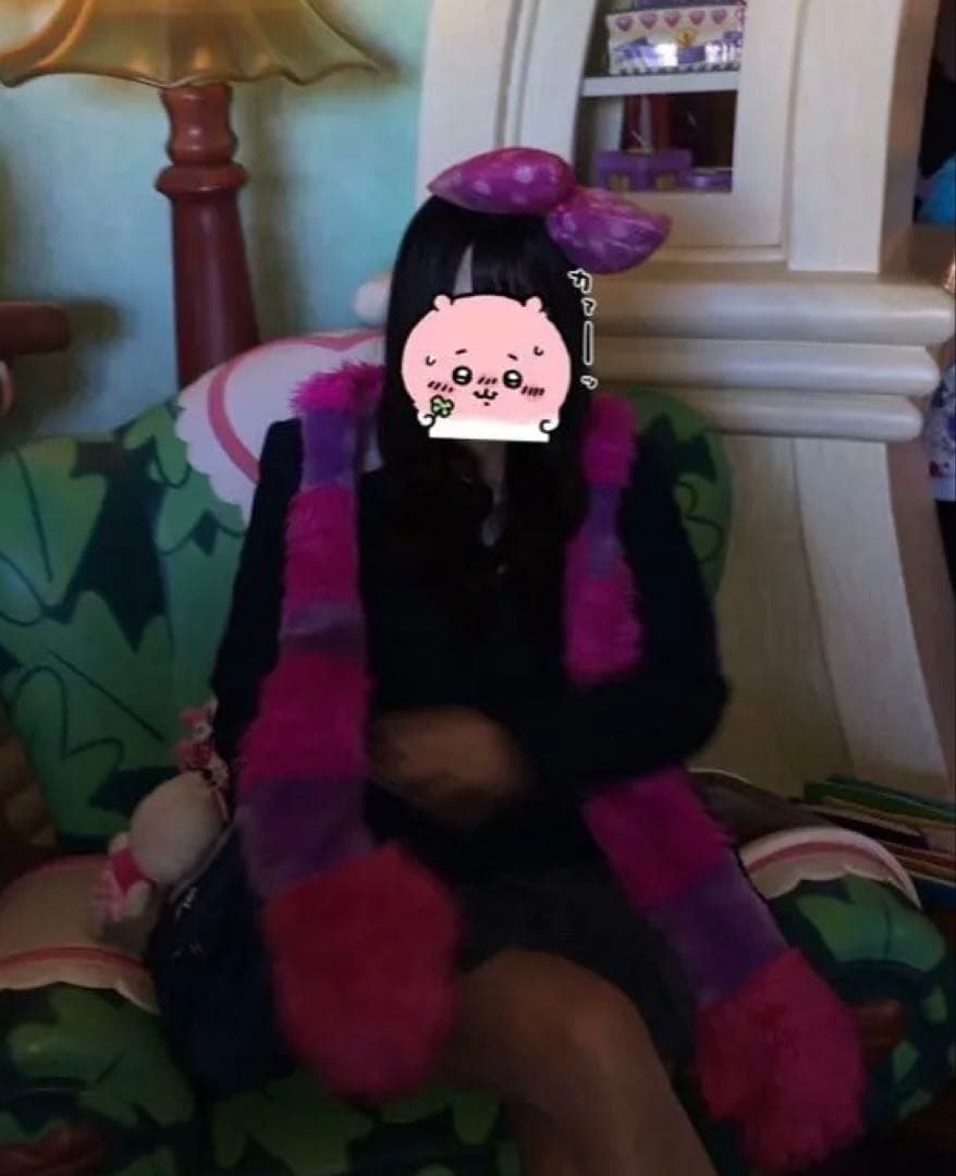 チシャ猫ファンキャップ マフラー＆ミニーリボンカチューシャピンク