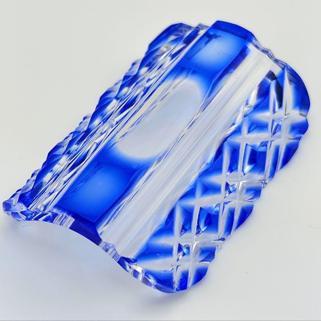 ★美品★島津薩摩ガラス工芸 薩摩切子 箸置（切子、江戸切子、薩摩切子）