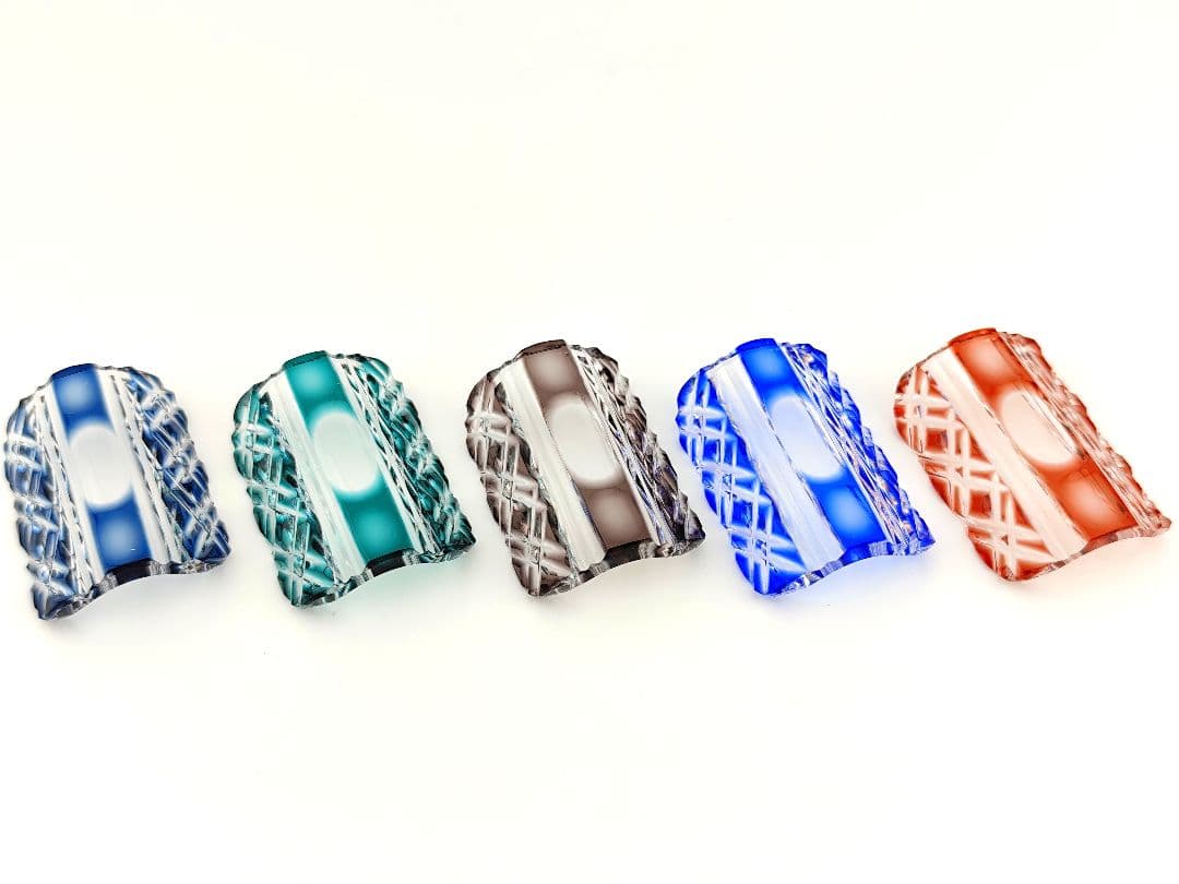 ★美品★島津薩摩ガラス工芸 薩摩切子 箸置（切子、江戸切子、薩摩切子）