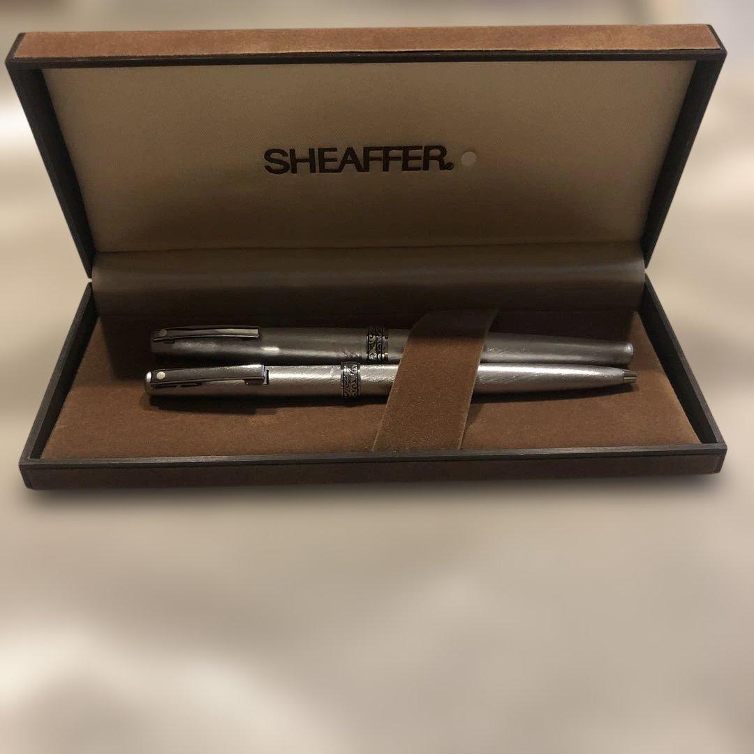 SHEAFFER シルバー 万年筆&ボールペンセット