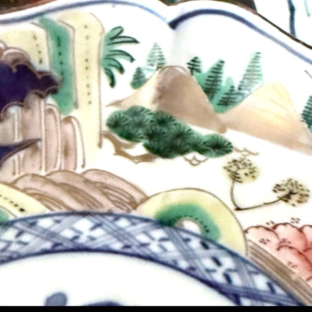 新春特別価格‼️降誕祭GOLD伊万里錦手　帆かけ舟❌山水❌米俵富貴長春八寸皿5客