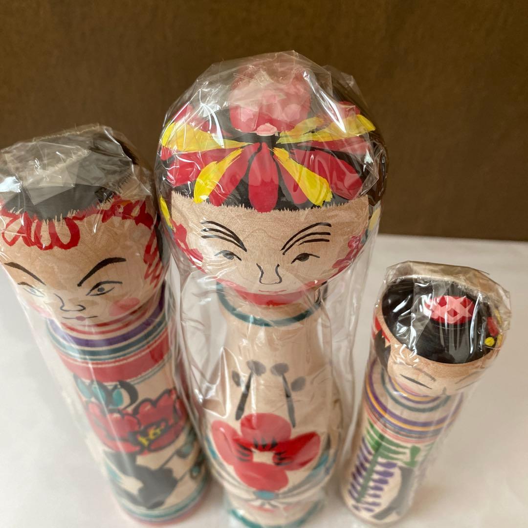 津軽系こけし長谷川健三工人福原栄次郎形こけし3本セット☆お値下げしました☆