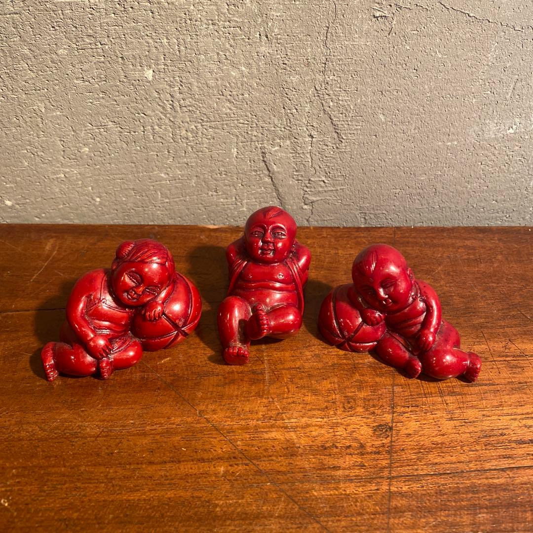 時代物 置物 オブジェ 根付け 唐子 練り物 骨董品 中国美術 コレクション