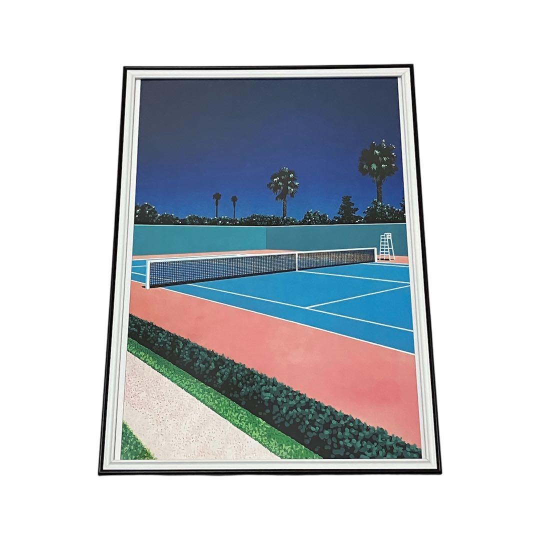 【額縁付き】 永井博（Hiroshi Nagai） A2ポスター　テニスコート