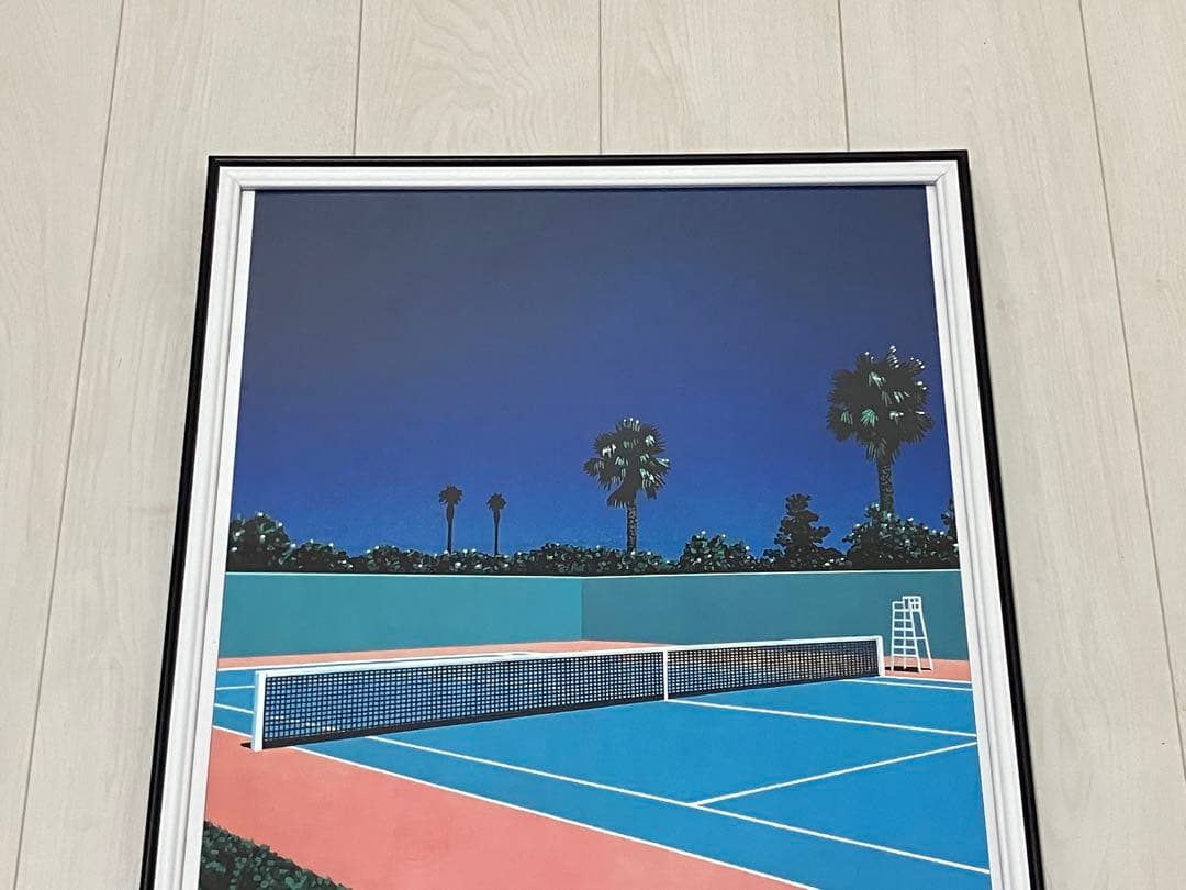 【額縁付き】 永井博（Hiroshi Nagai） A2ポスター　テニスコート