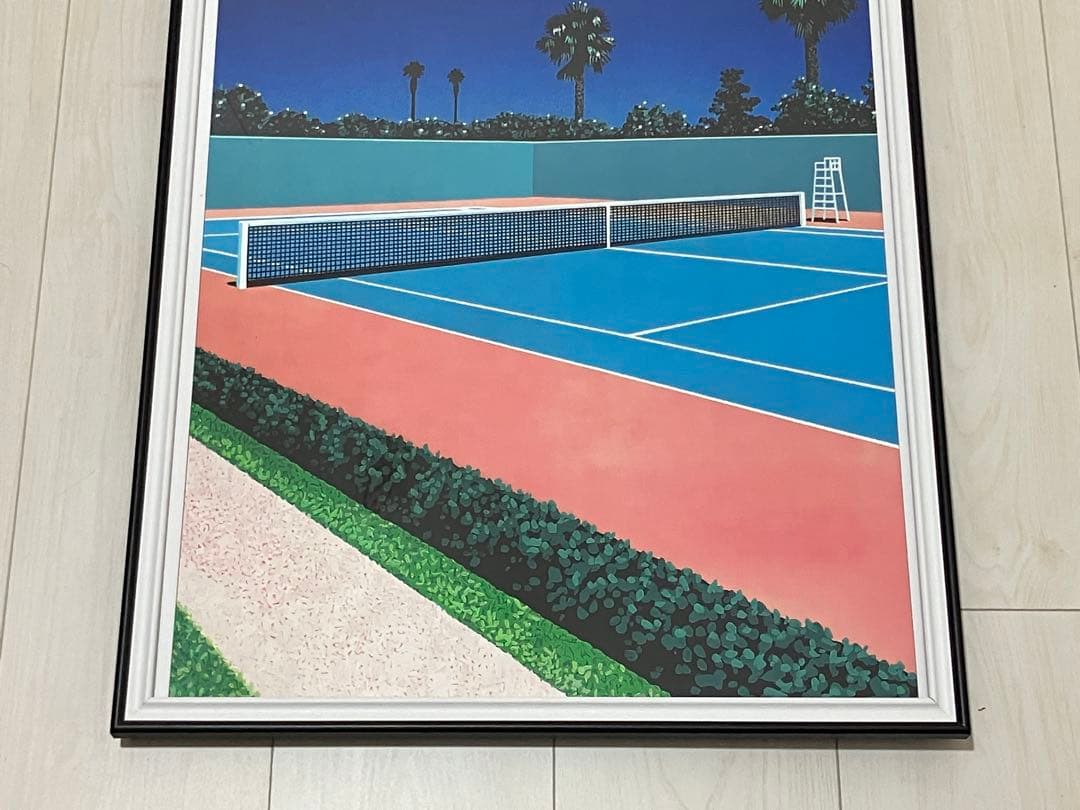【額縁付き】 永井博（Hiroshi Nagai） A2ポスター　テニスコート