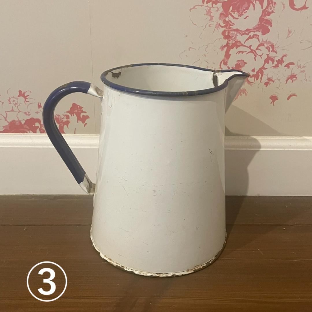 イギリスアンティーク ホーロー ジャグ 3個 ブロカント 蚤の市 ヴィンテージ