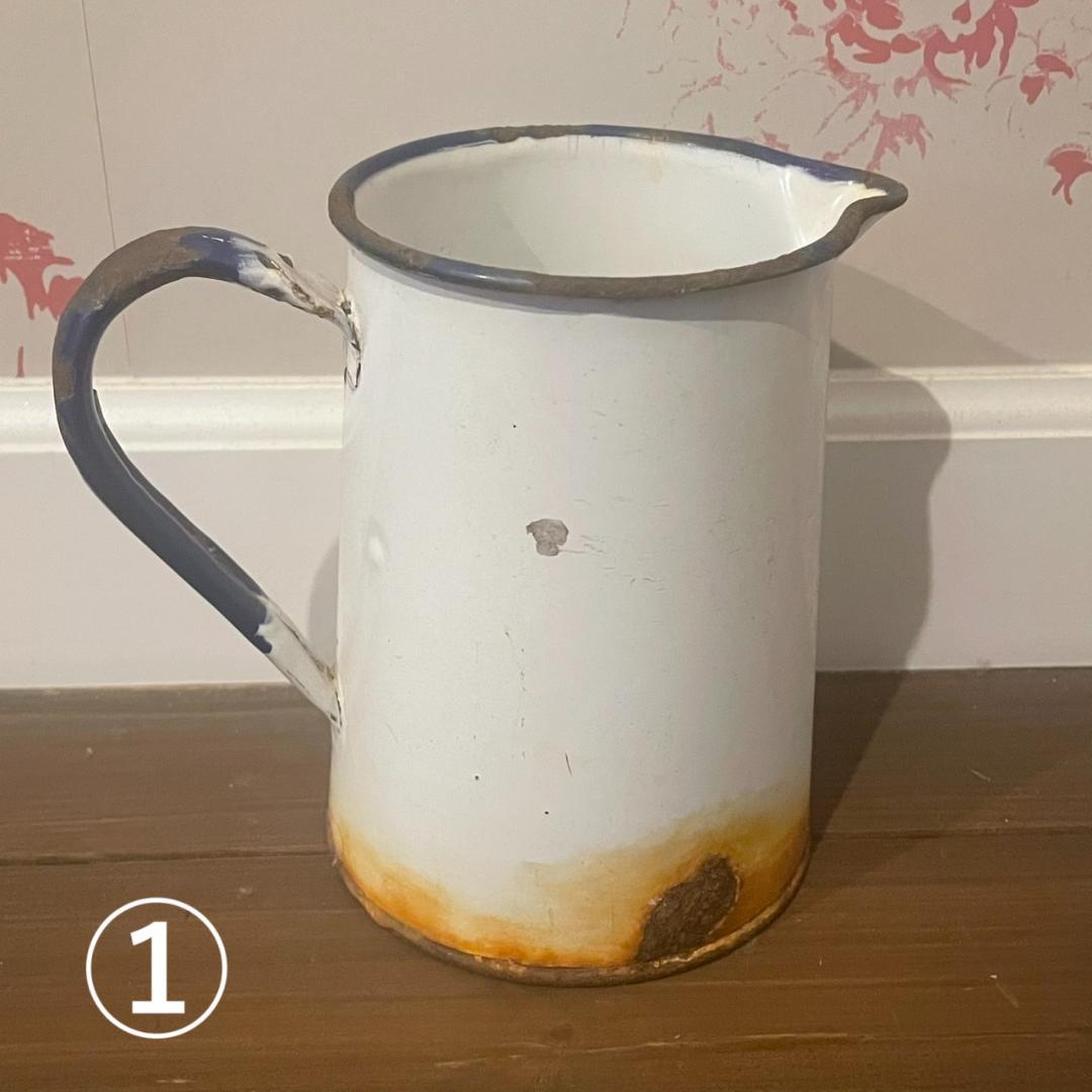 イギリスアンティーク ホーロー ジャグ 3個 ブロカント 蚤の市 ヴィンテージ