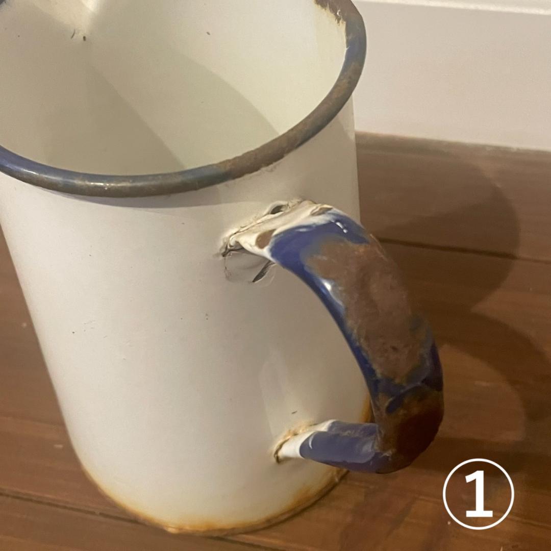 イギリスアンティーク ホーロー ジャグ 3個 ブロカント 蚤の市 ヴィンテージ