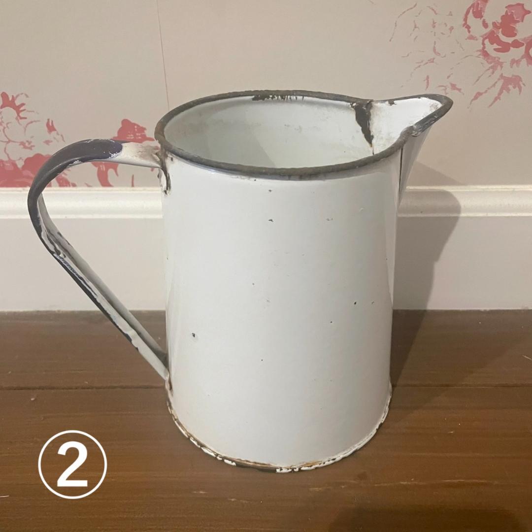 イギリスアンティーク ホーロー ジャグ 3個 ブロカント 蚤の市 ヴィンテージ