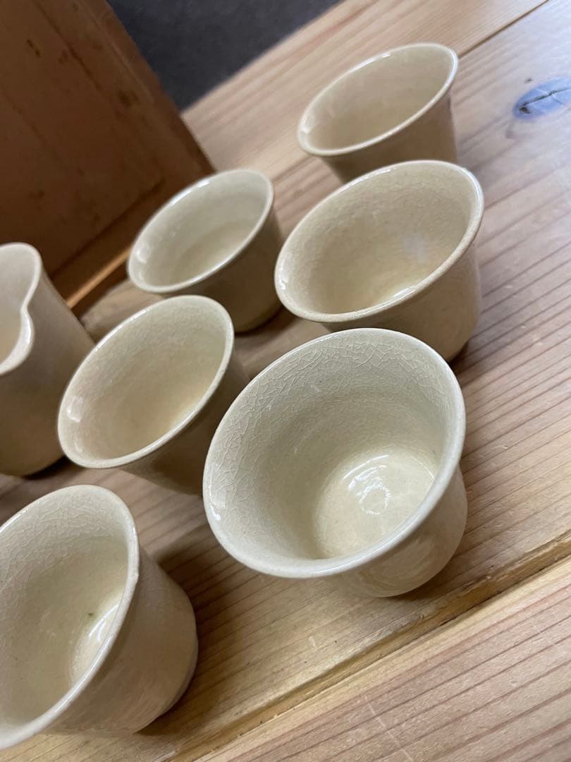 崇峰山窯　三浦崇男　萩焼　煎茶器【m1124 茶道具　骨董品　茶器　茶道 】