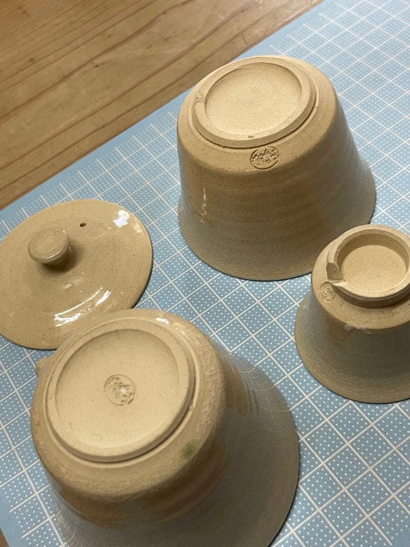 崇峰山窯　三浦崇男　萩焼　煎茶器【m1124 茶道具　骨董品　茶器　茶道 】