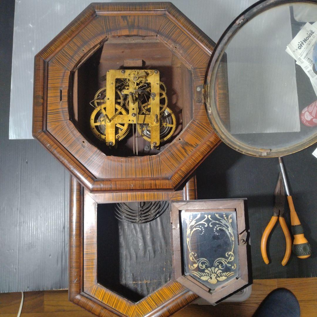 値下！精工舎SEIKO 大正五年八角形振り子時計 分解簡易整備注油済 動作良好品