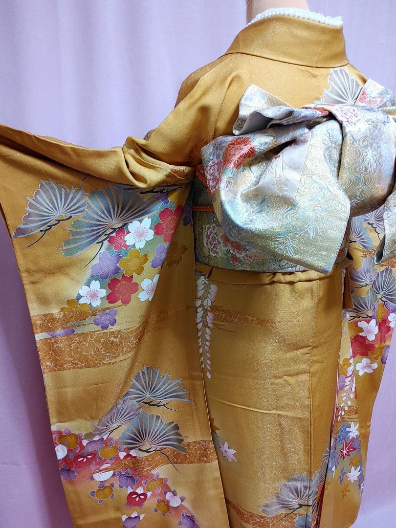 後藤久美子ブランド振袖　袋帯　帯揚げ　帯締め　セット　山吹色/ゴールド系