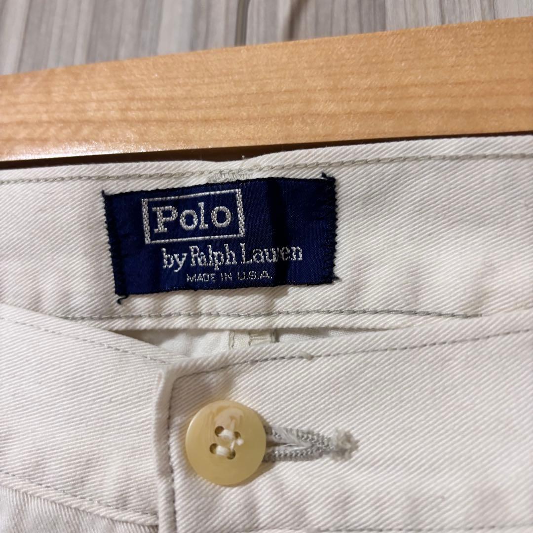 【初期タグUSA製】 ラルフローレン ポロチノ ホワイト チノパン 90s