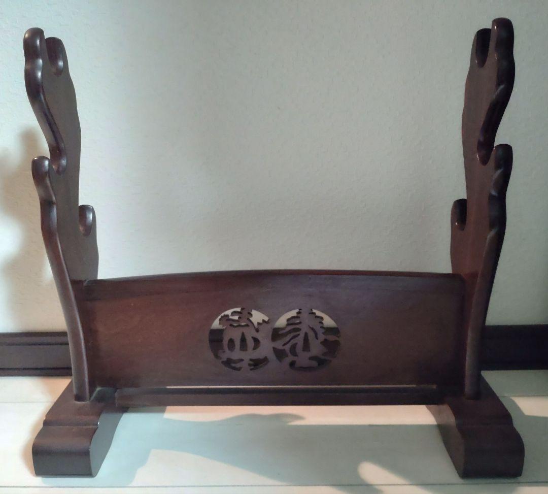 刀掛け 三本掛け 透かし彫り 武具 骨董品