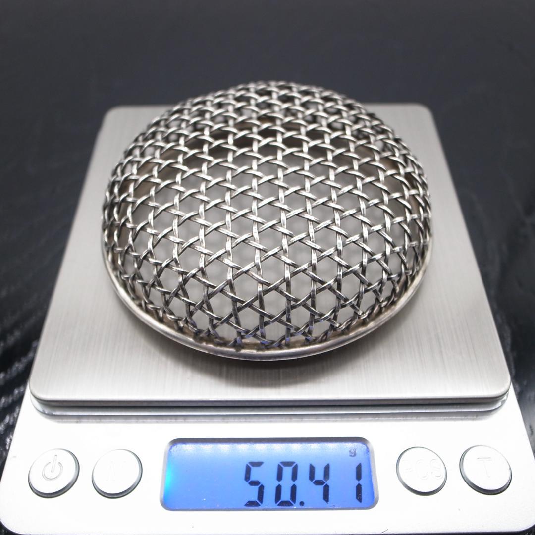 白磁香炉　純銀火屋　銘　永楽