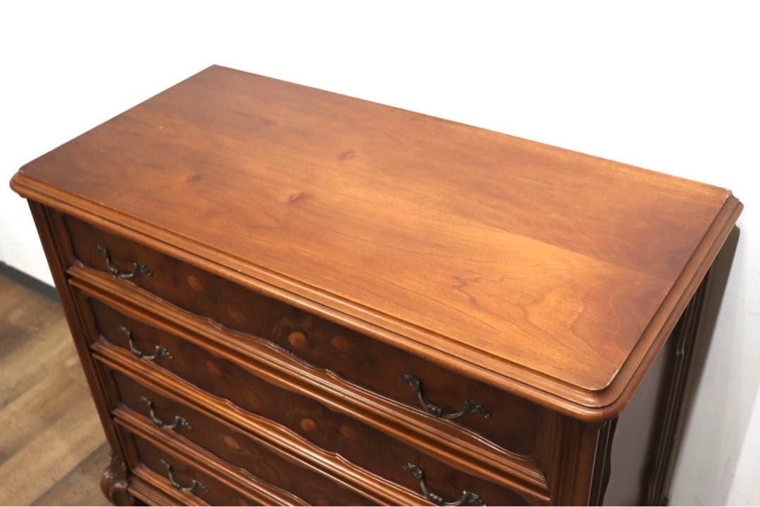 GMHN267D○イタリア製 西洋 アンティーク 4段チェスト 洋服タンス 整