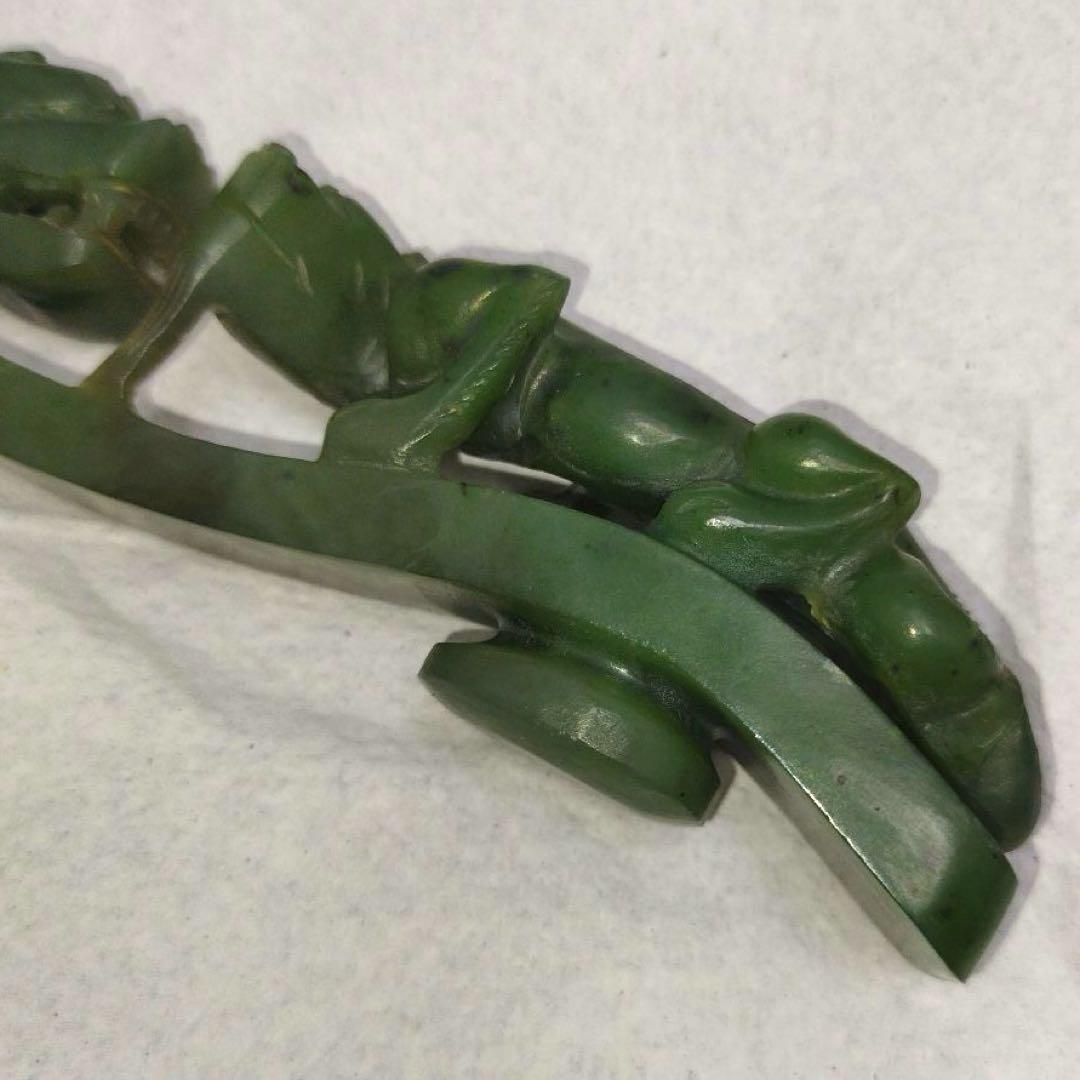 ゆ*う様 中国工芸品 美術 唐物骨董 中国古玩 玉帯鉤 翡翠 龍