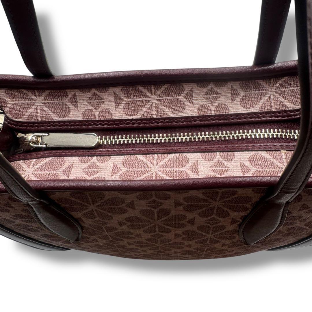 極美品 ケイトスペード ジャガード トートバッグ フラワー 2way