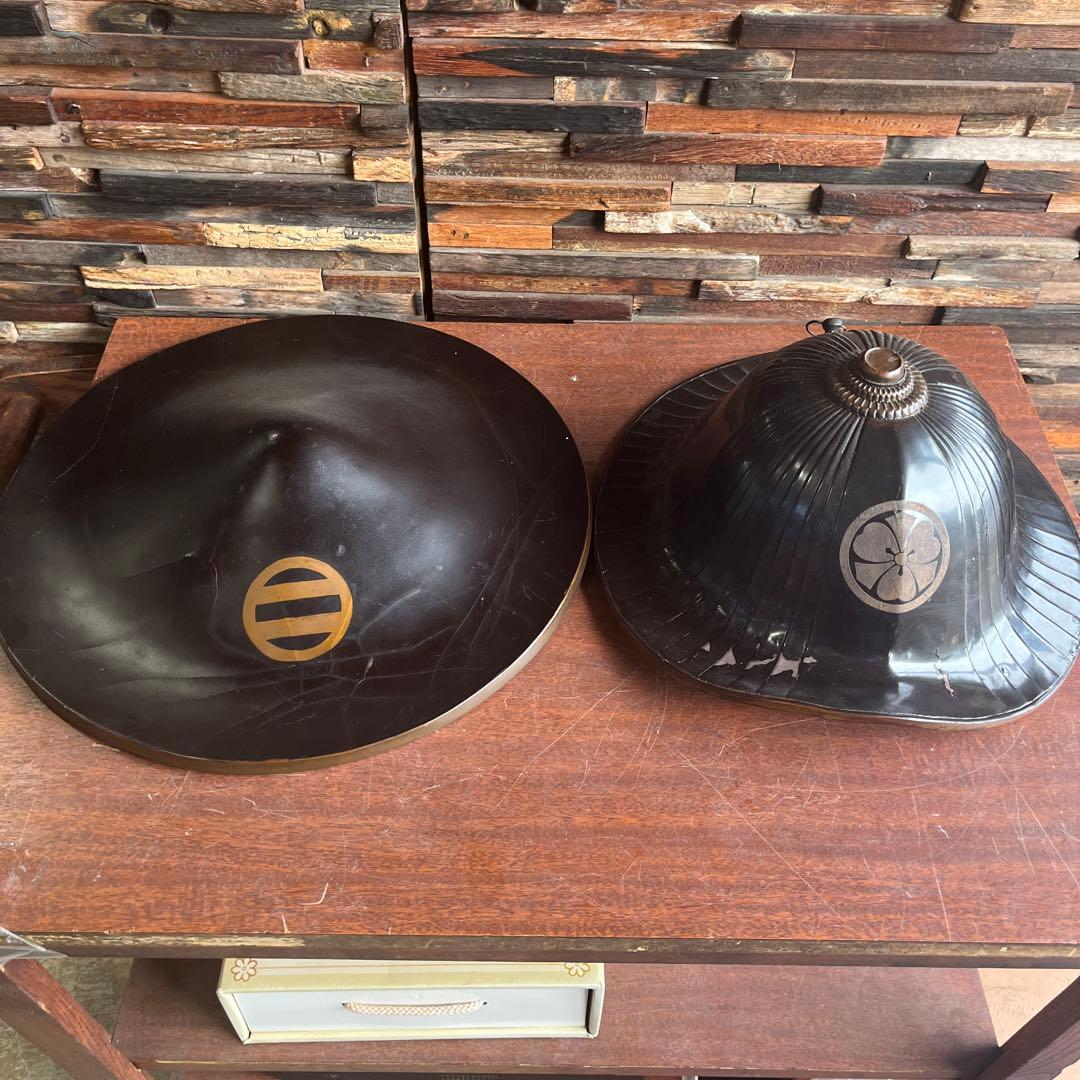 金属製 武具 円形 2点セット　陣笠