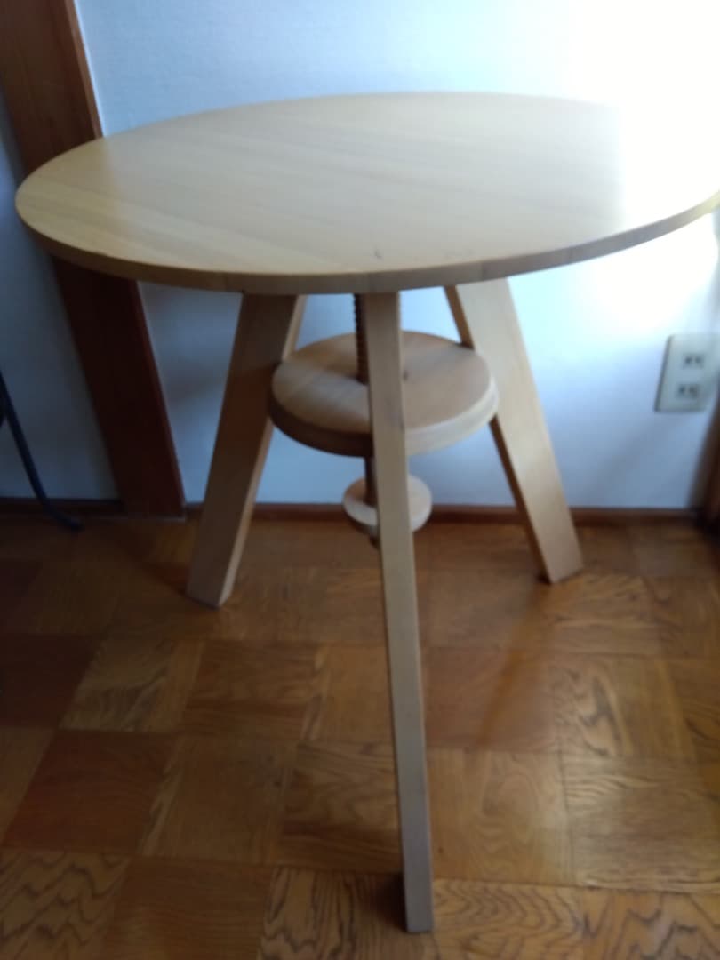 広松木工　ルメテーブル　スピンテーブル　回転式昇降テーブル