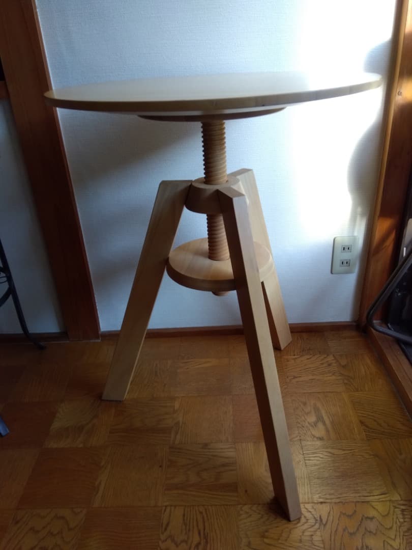 広松木工　ルメテーブル　スピンテーブル　回転式昇降テーブル