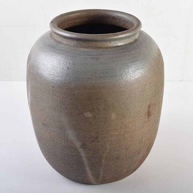 伊部焼　古伊部　大水指　壺　高さ約29㎝　時代箱　MR8815B