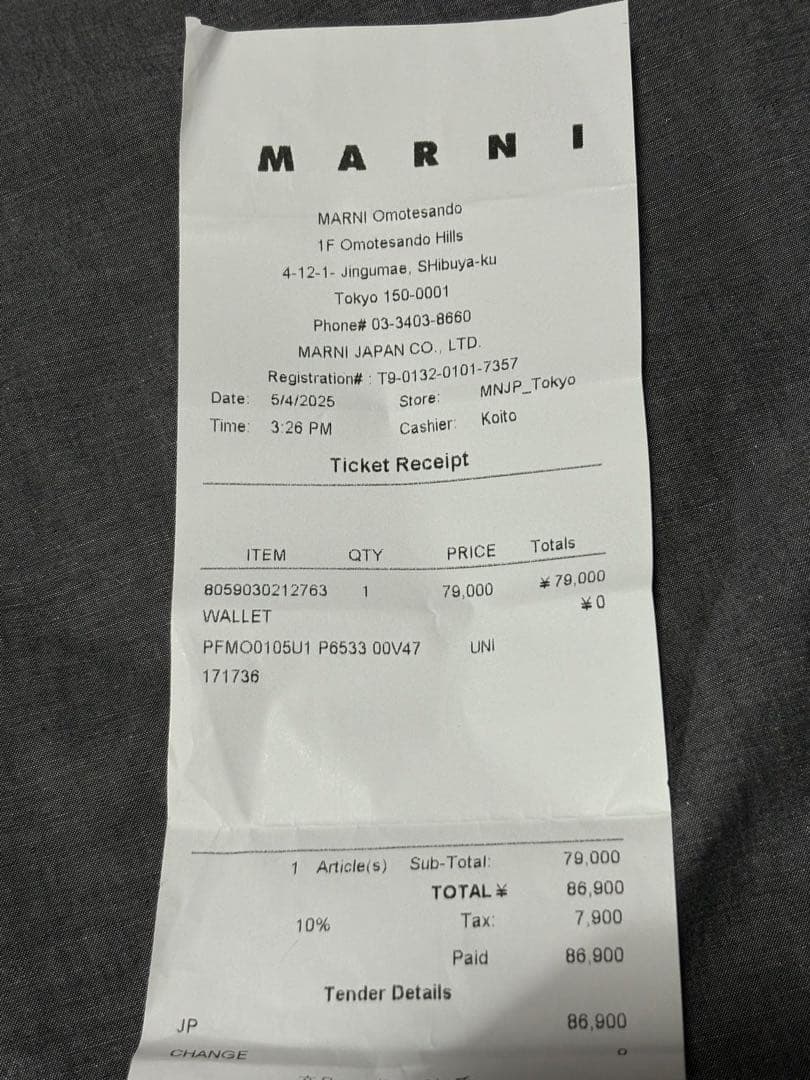 【新品未使用】MARNI マルニ 三つ折りウォレット 財布 刺繍 スティッチ