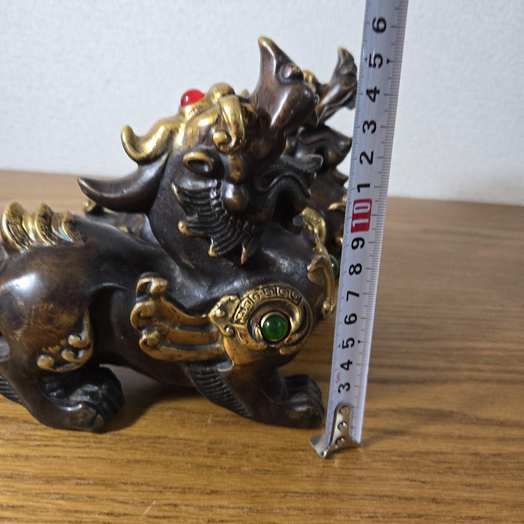 シーサー 獅子 狛犬 置物 真鍮製（2体セット）最終値下げ