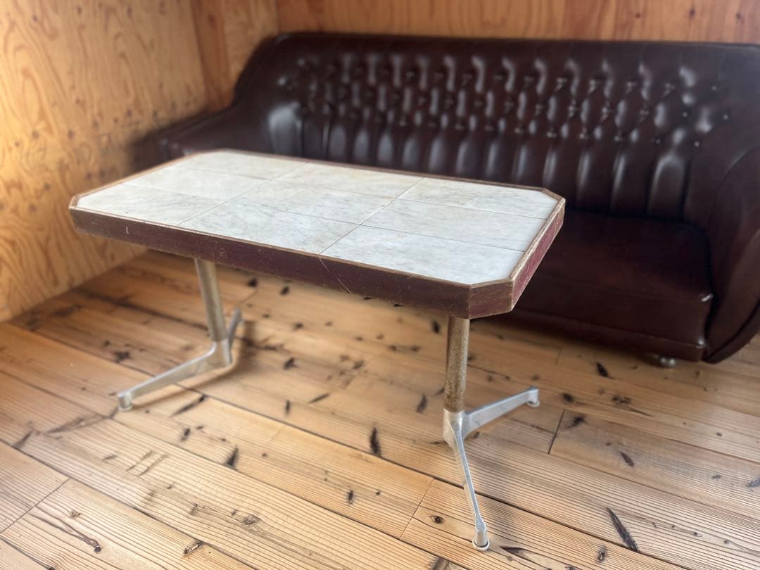 古いコーヒーテーブル大理石ヴィンテージアンティークレトロ店舗什器ブロカント
