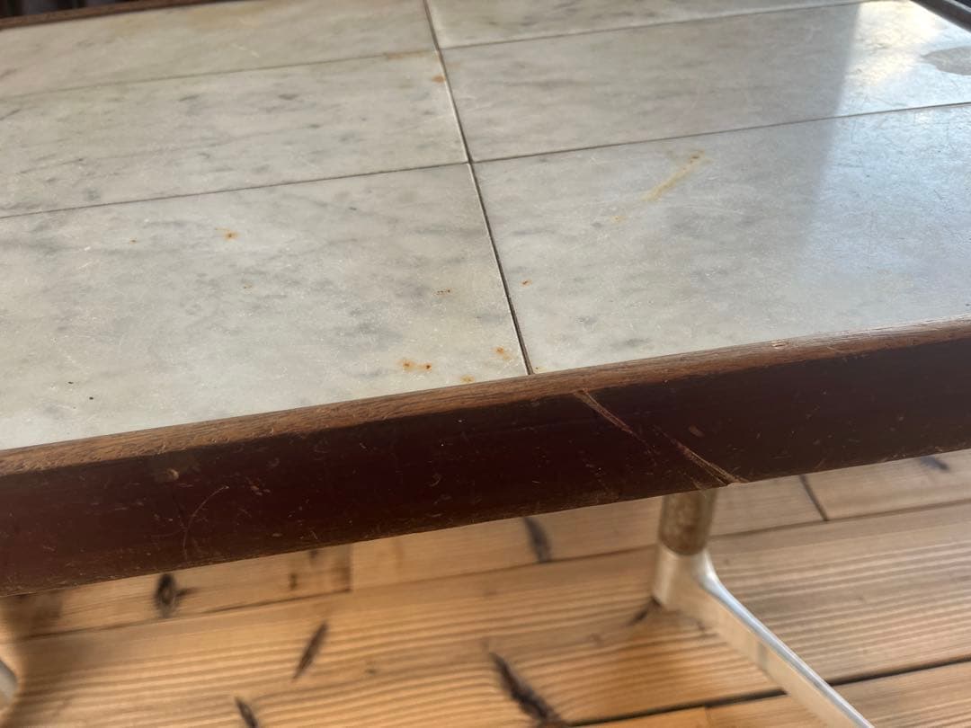 古いコーヒーテーブル大理石ヴィンテージアンティークレトロ店舗什器ブロカント