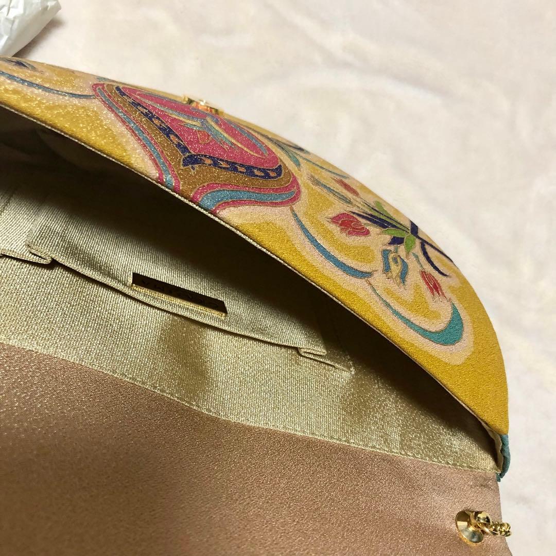 希少　岡重謹製 OKAJIMA 京友禅 金彩 唐花 葡萄唐草 正絹　シルク