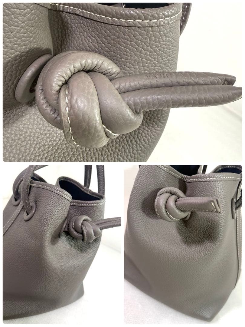 美品　ヴァジック ショルダーバッグ　ボンド グレー　レザー　ハンドバッグ