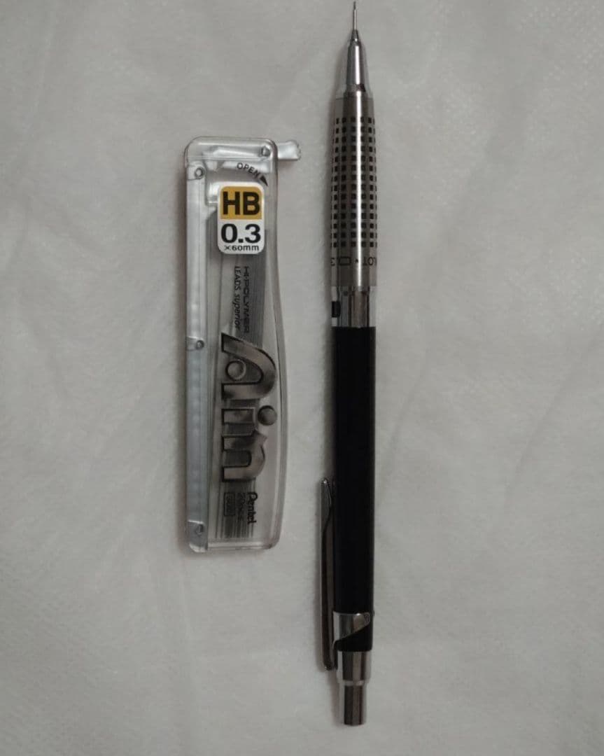 中古美品0.3pilotパイロットシャープペンブラック金属竿箱芯セット　送料無料