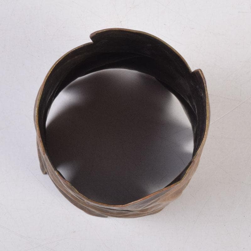 茶道具　古銅槌出　葉形　蓋置　時代箱　V　8546