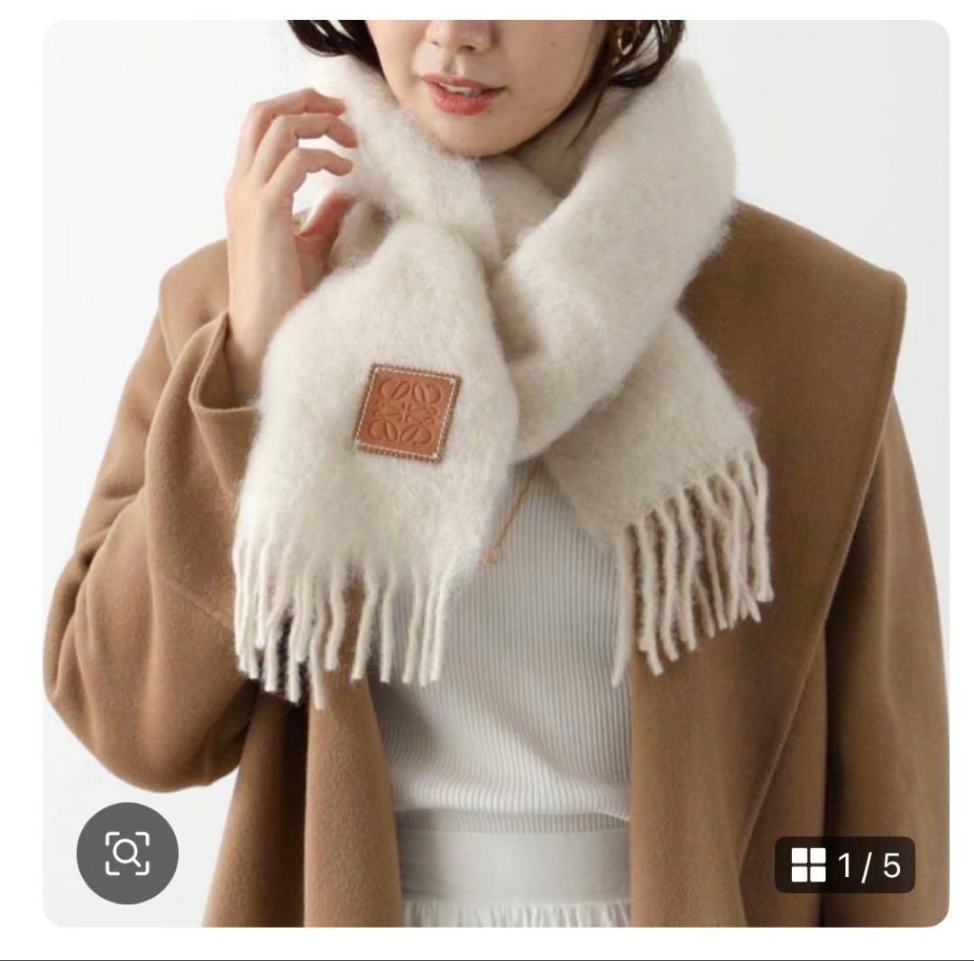 LOEWE ロエベ マフラー モヘア アイボリー