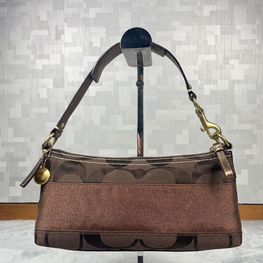 美品 Coach アクセサリーポーチ シグネチャー ブラウン系