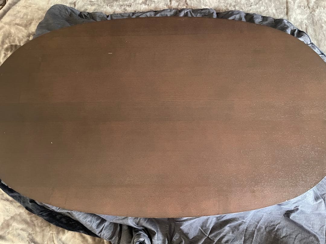 【中古】MUJI 楕円こたつセット（専用こたつ布団＆下敷ラグ）