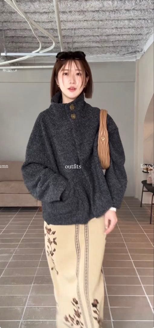 EAPHI STAND COLLAR COAT新品チャコール