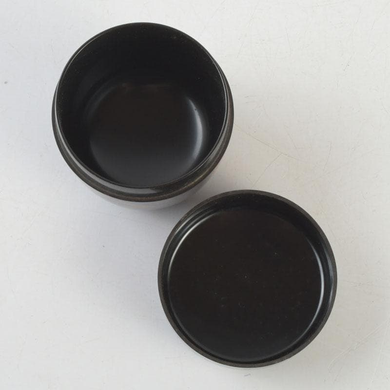 茶道具　輪島塗　平野桂山作　源氏車蒔絵　中棗　共箱　V　9252